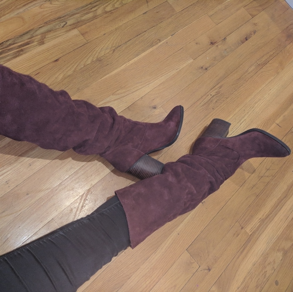 Steve madden savas boot burgundy suede